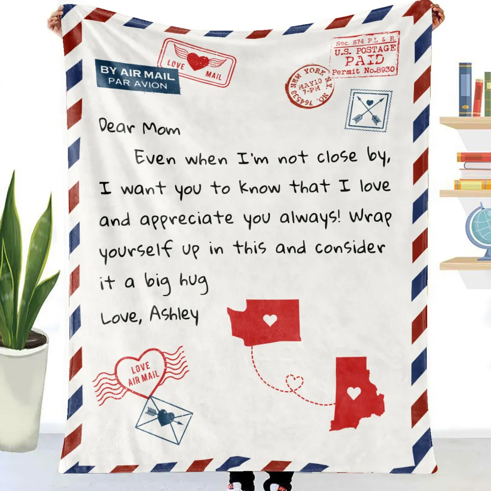 Letter To My Mom Long Distance Personalized Fleece Blanket, Heartfelt Mother's Day Gift, Birthday Gift For Mom