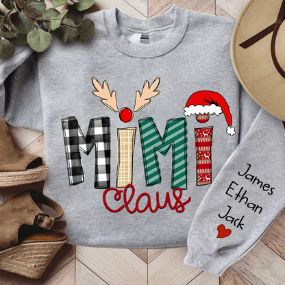 Family Best Gifts For Christmas, Mimi Claus Sweatshirt, 2024 Christmas Nana Sweatshirt, Custom Grandma Claus Christmas