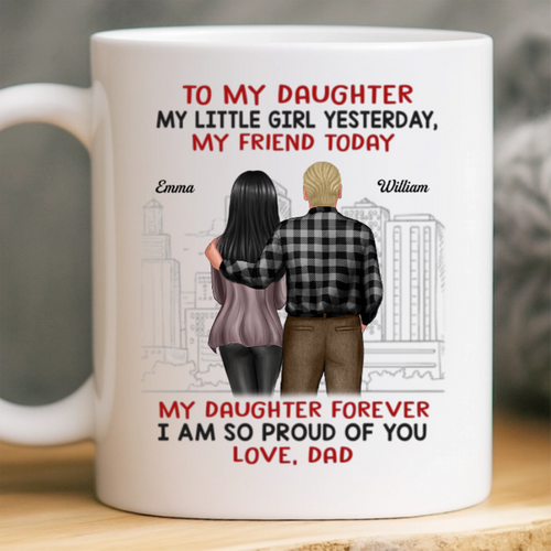 Custom Mug - Personalized Birthday Gifts For Mom, Dad, Daughter, Son - Forever My Hero, Dad