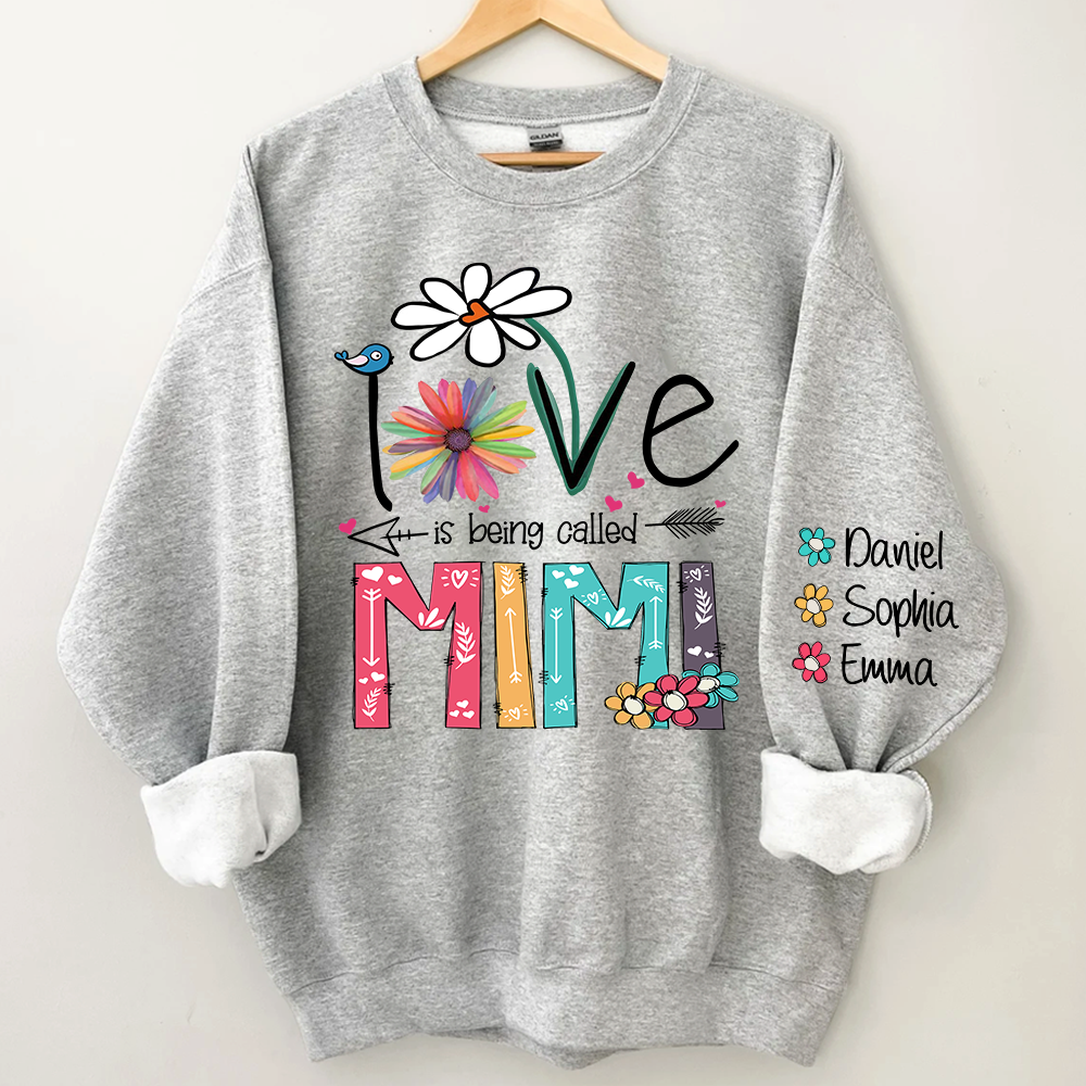 Personalized Mimi Sweatshirt, Love Is Being Called Mimi And Kids, Grandma Gift TH Sweatshirt