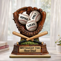 We Caught The Best Dad, Baseball Dad - Personalized 2-Layered Wooden Plaque - Father's Day Gift for Dad, Husband