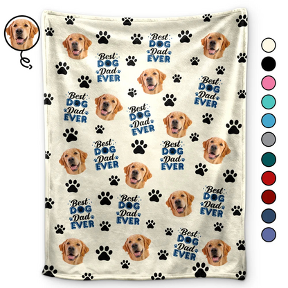 Custom Photo Best Dog Mom Dog Dad Cat Dad Cat Mom - Personalized Fleece Blanket