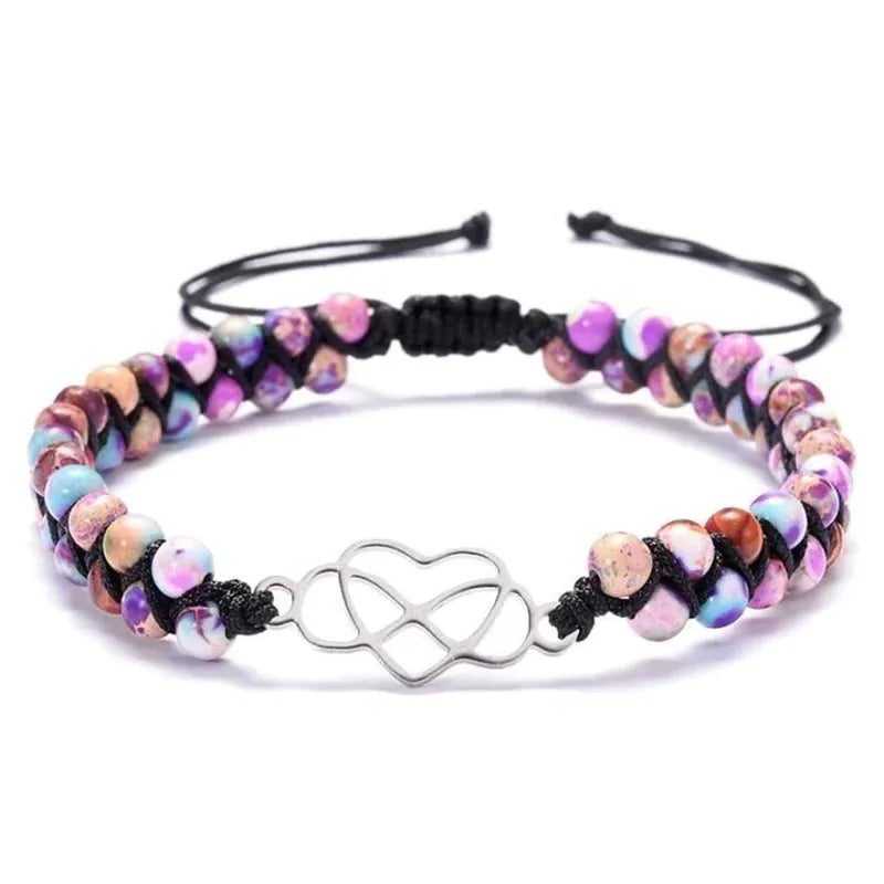 For Granddaughter Infinity Heart Beads Bracelet