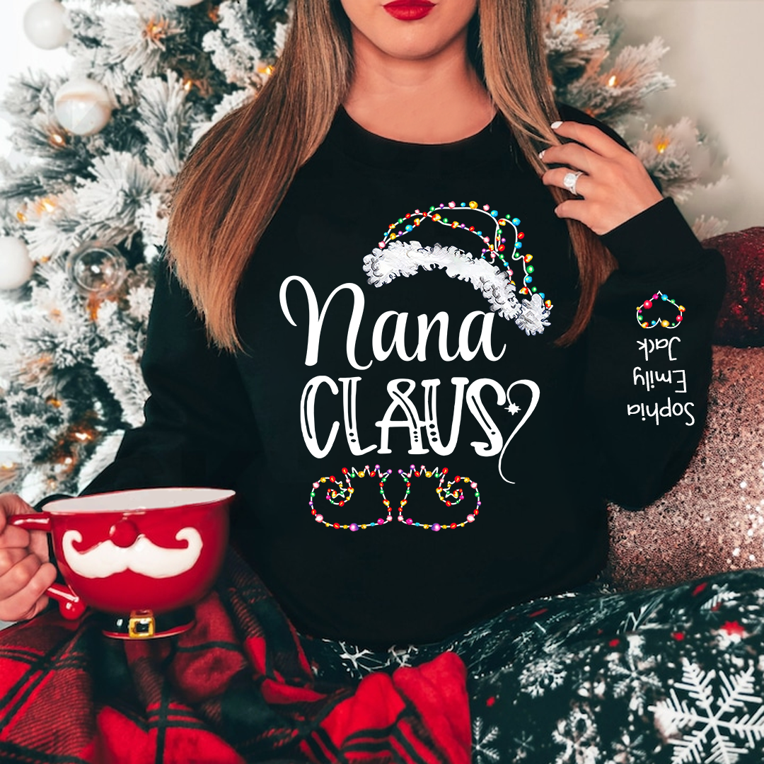 Nana claus Christmas And Grandkids Sweatshirt