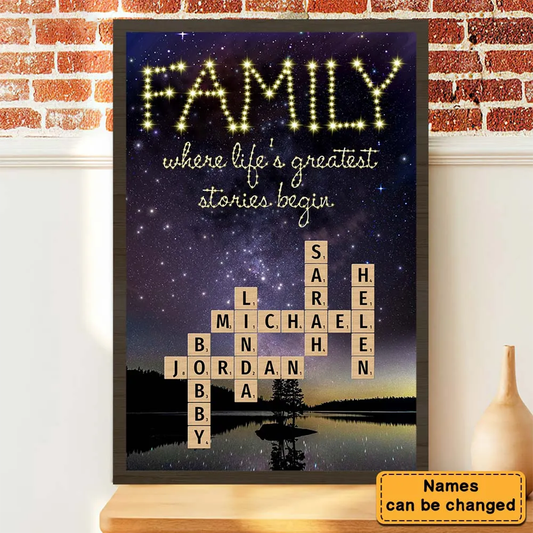 Personalized Family Gift Night Star Poster