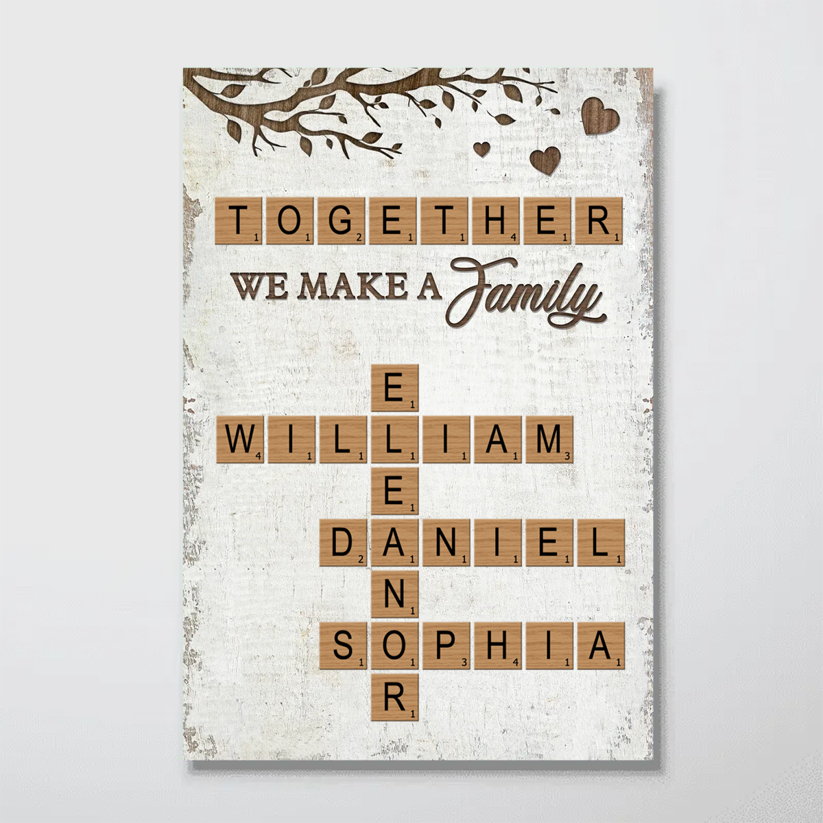 Together We Make A Family Crossword Puzzle Art Personalized Poster