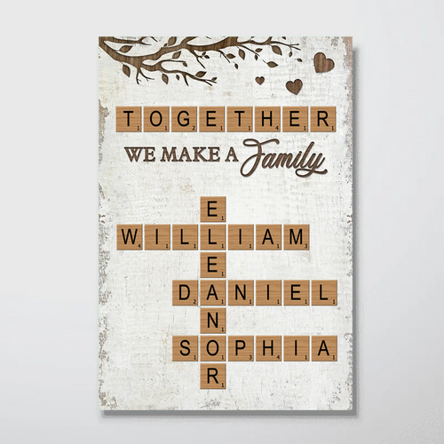 Together We Make A Family Crossword Puzzle Art Personalized Poster