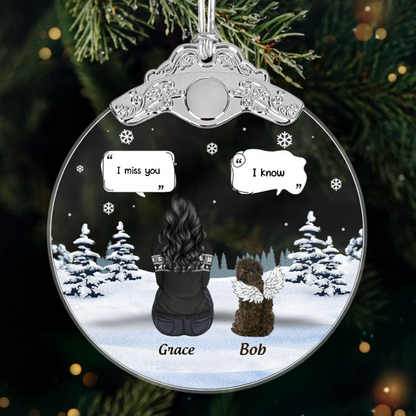 Custom Acrylic Ornament - Personalized Pet Christmas Memorial Sympathy Gifts For Dogs - Love Never Leaves