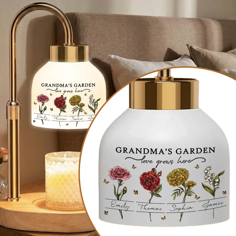 Beautiful Grandma Garden Custom Birth Month Flowers - Personalized Candle Warmer Lamp - Gift For Grandma, Mom