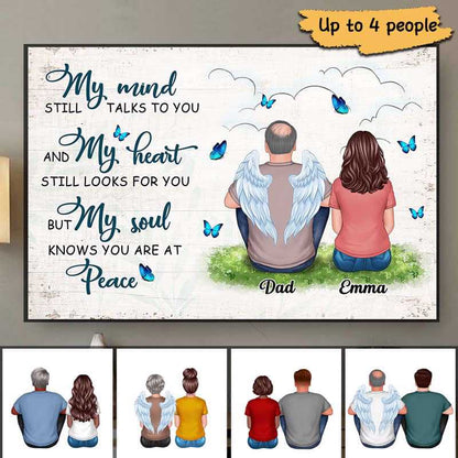 Butterflies Memorial Mom Dad Personalized Horizontal Poster