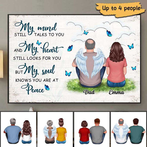 Butterflies Memorial Mom Dad Personalized Horizontal Poster