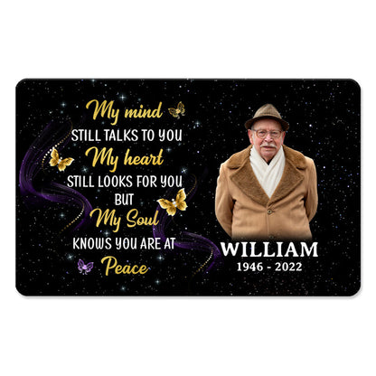 Carry You With Me Glow Butterflies Photo Inserted Remembrance Keepsake Sympathy Memorial Gift Personalized Metal Wallet Card