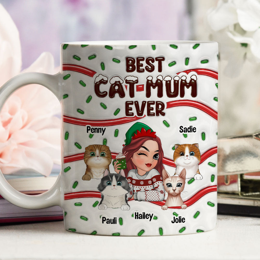 Best Cat Mom Cake - Personalized Custom 3D Inflated Effect Mug