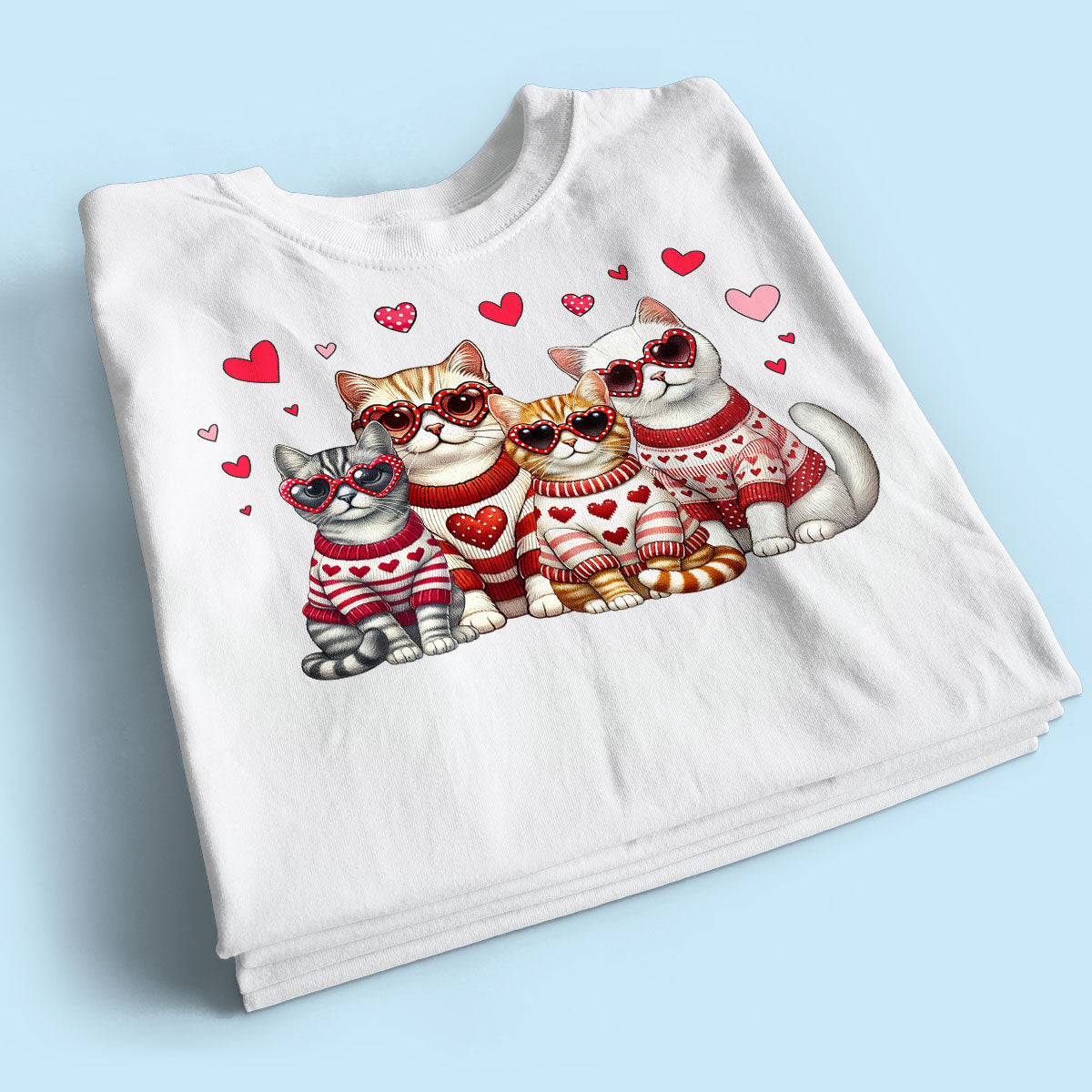 Valentine Cat Mom Personalized Shirt, Trendy Valentine Cat Lover Tee, Gift for Cat Moms Cat Dad