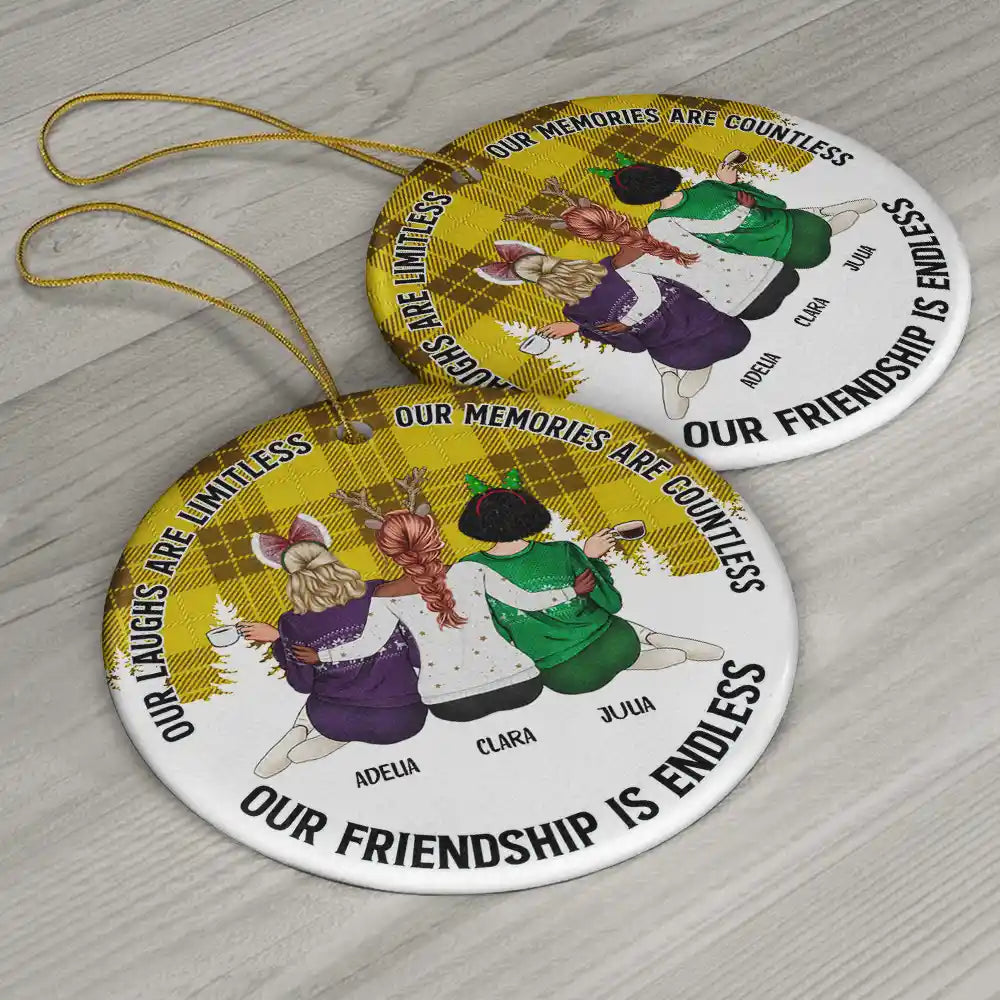 Our Friendship Is Endless - Personalized Circle Acrylic Ornament