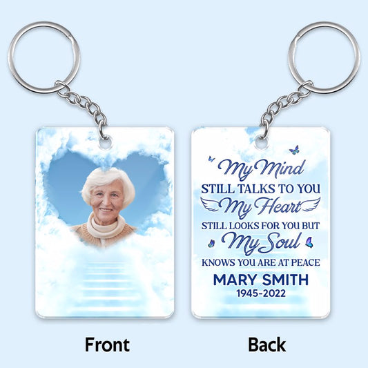 Sky Memorial Remembrance Keepsake Sympathy Gift Photo Inserted Personalized Acrylic Keychain