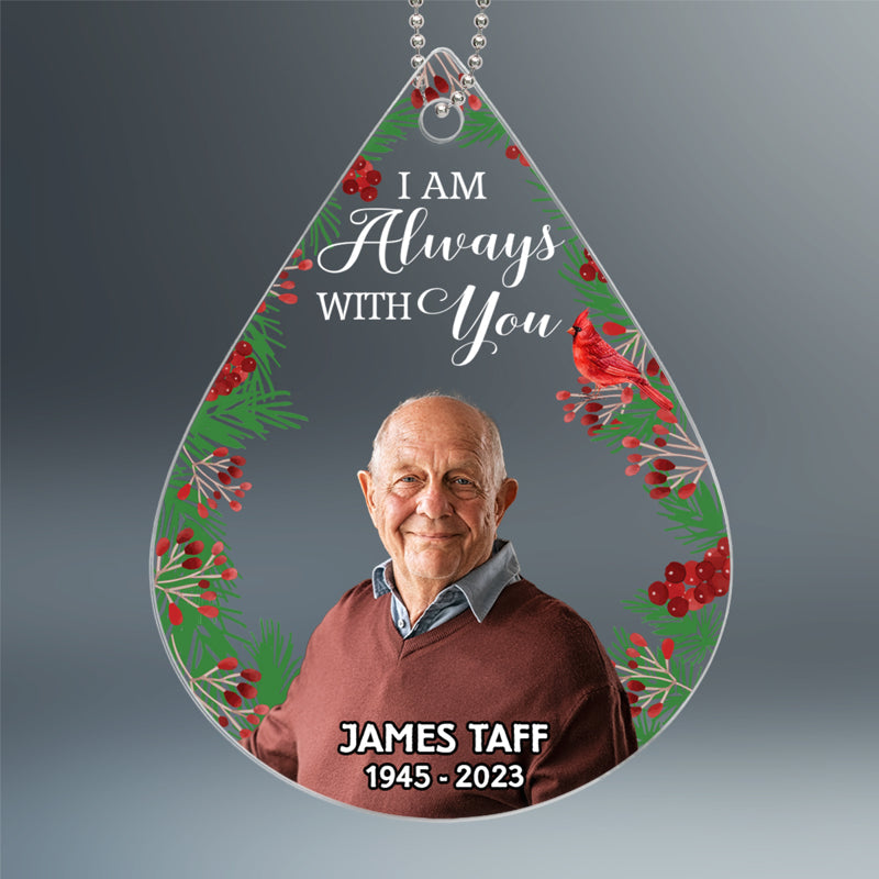 Forever In Our Hearts Tear Drop Memorial Sympathy Gift Keepsake Personalized Photo Acrylic Ornament
