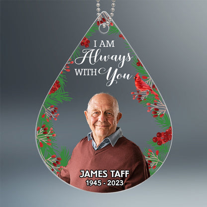 Forever In Our Hearts Tear Drop Memorial Sympathy Gift Keepsake Personalized Photo Acrylic Ornament