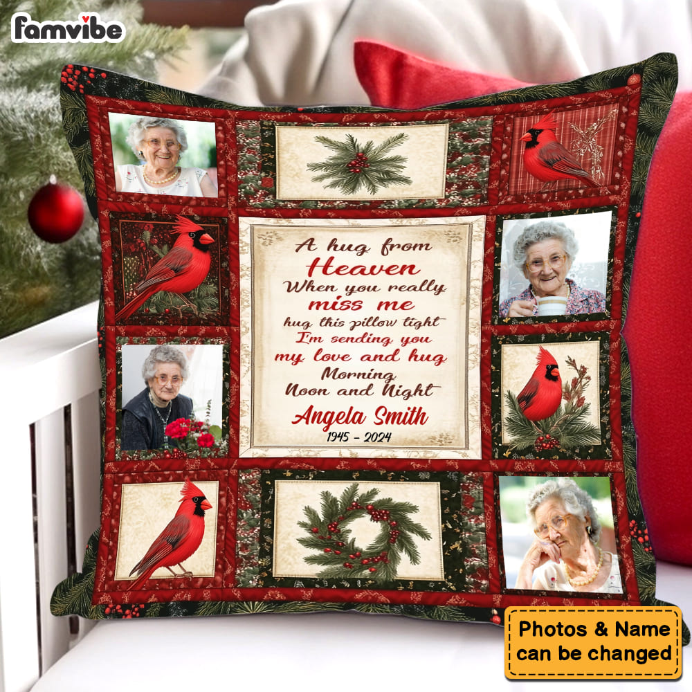 Personalized Memory Remembrance Gift Sending You My Love And Hug Pillow 36775 Mockup 5