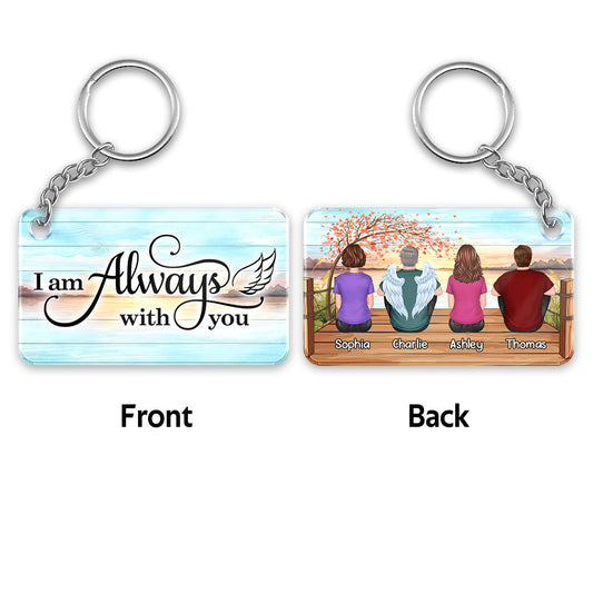 Family Memorial On Bridge Under Tree Remembrance Gift Personalized Acrylic Keychain