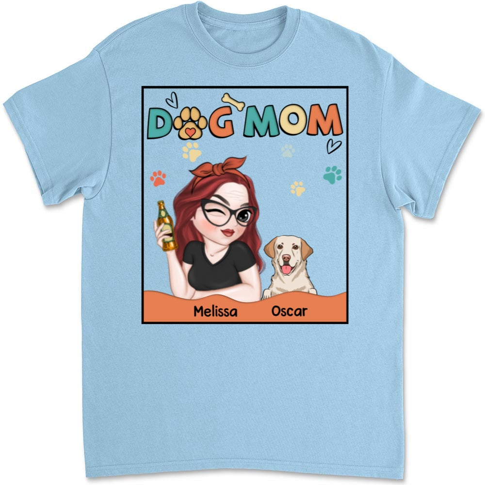 Lovely Dog Mom - Personalized Custom Unisex T-shirt