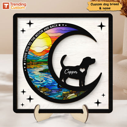 Loss Of Pet Memorial Personalized 2 Layered Wooden Plaque