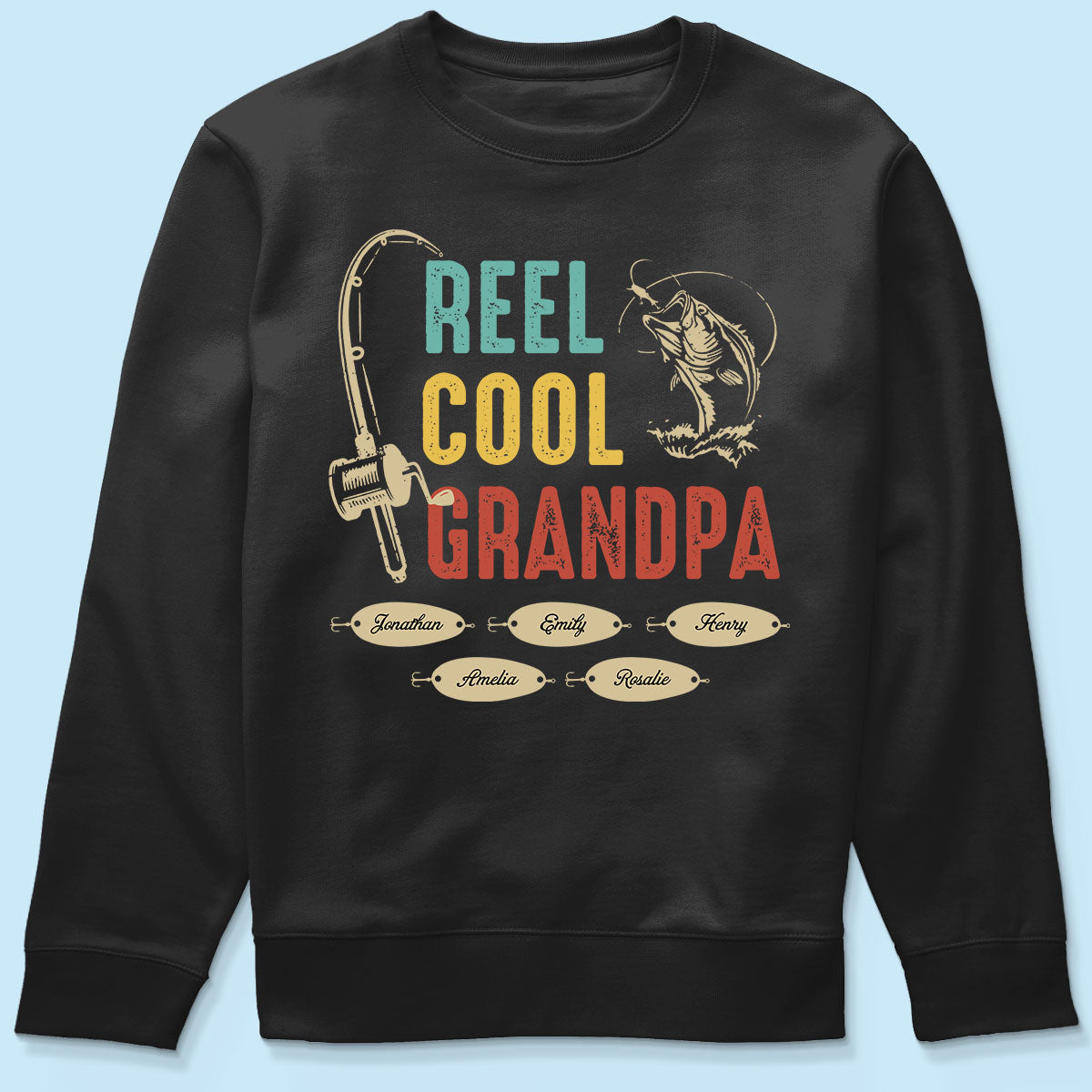 Reel Cool Grandpa Papa Fishing Camouflage Personalized Shirt, Unique 2025 Father's Day Birthday Gift For Grandpa, Dad, Husband