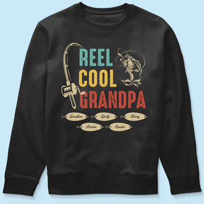 Reel Cool Grandpa Papa Fishing Camouflage Personalized Shirt, Unique 2025 Father's Day Birthday Gift For Grandpa, Dad, Husband