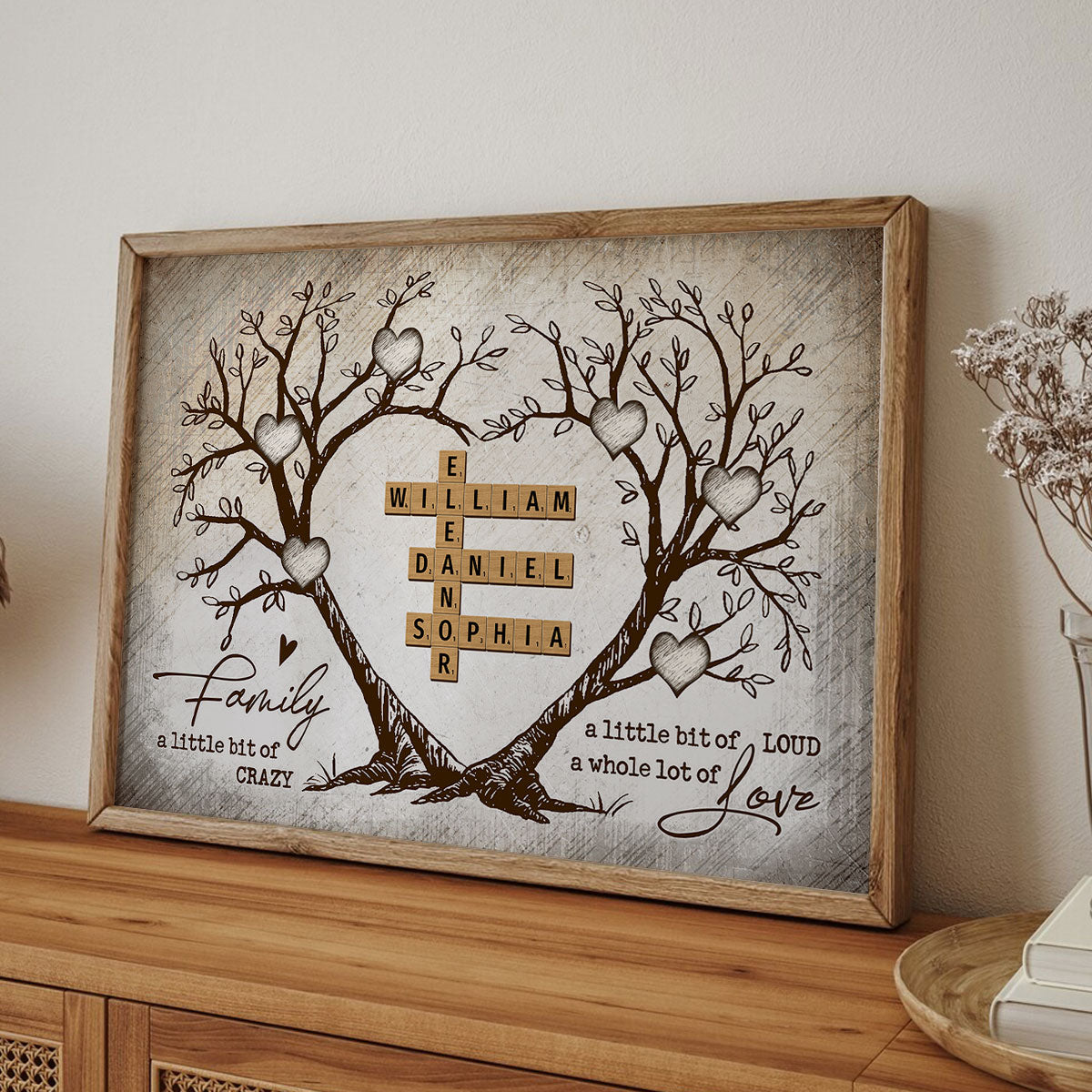 Family Heart Tree Crossword Puzzle, Captured In A Moment, Cherished For A Lifetime Personalized Poster