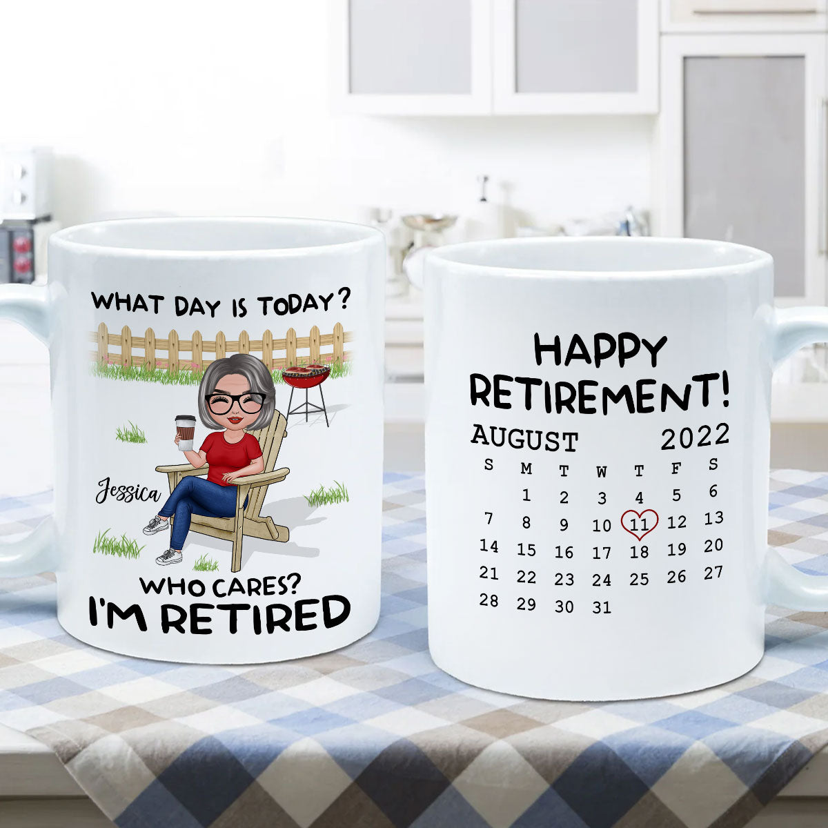 Retirement Gift What Day Is Today Calendar Personalized Mug