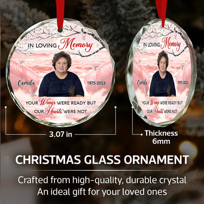 In Loving Memory Memorial Keepsake Blossom Tree Heaven Personalized Glass Ornament