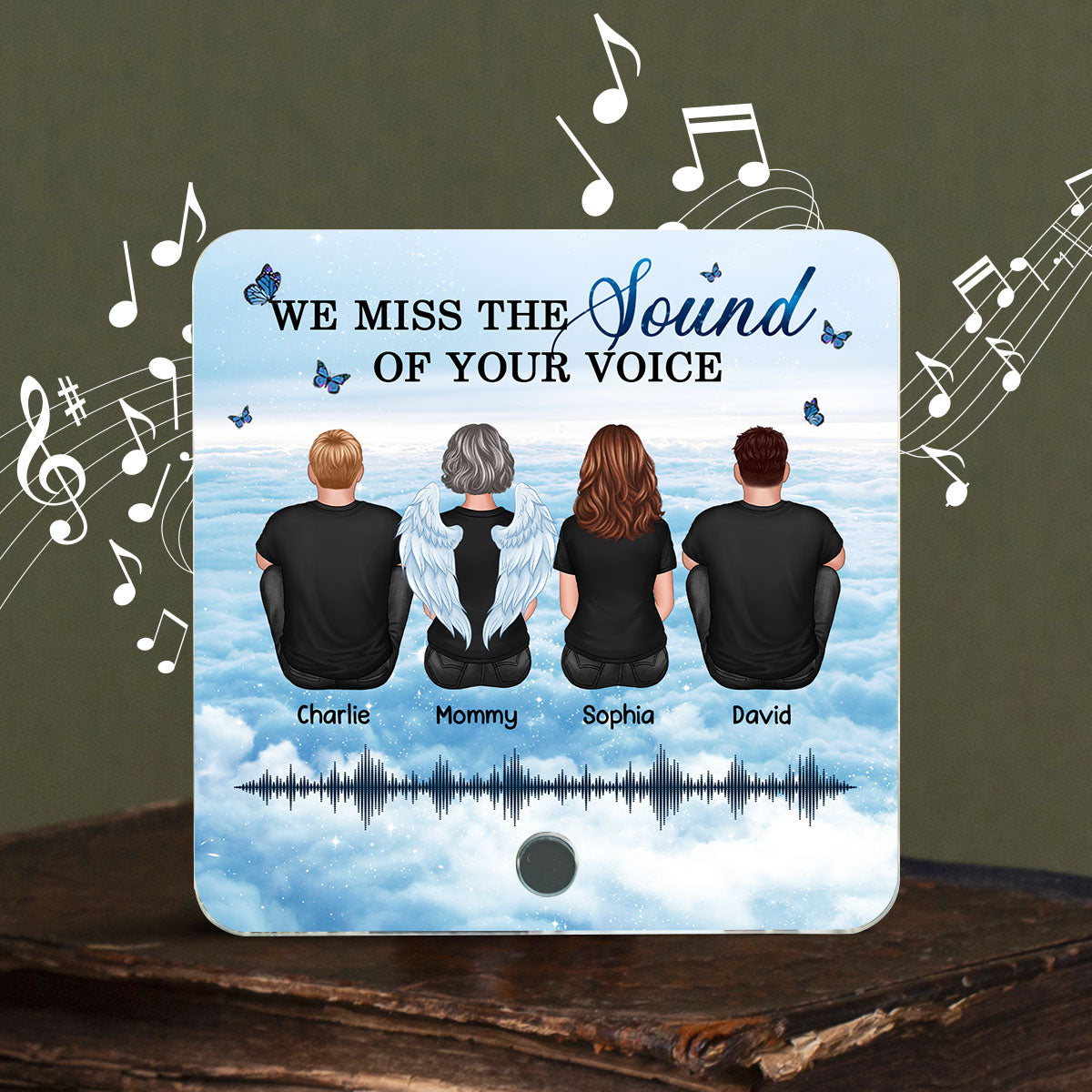 Miss The Sound Of Your Voice Memorial Voice Message Remembrance Keepsake Personalized Music Fridge Magnet