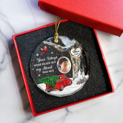 Always With You Photo Memorial Personalized Glass Ornament, Christmas Sympathy Keepsake, Lost Loved Ones Rememberance