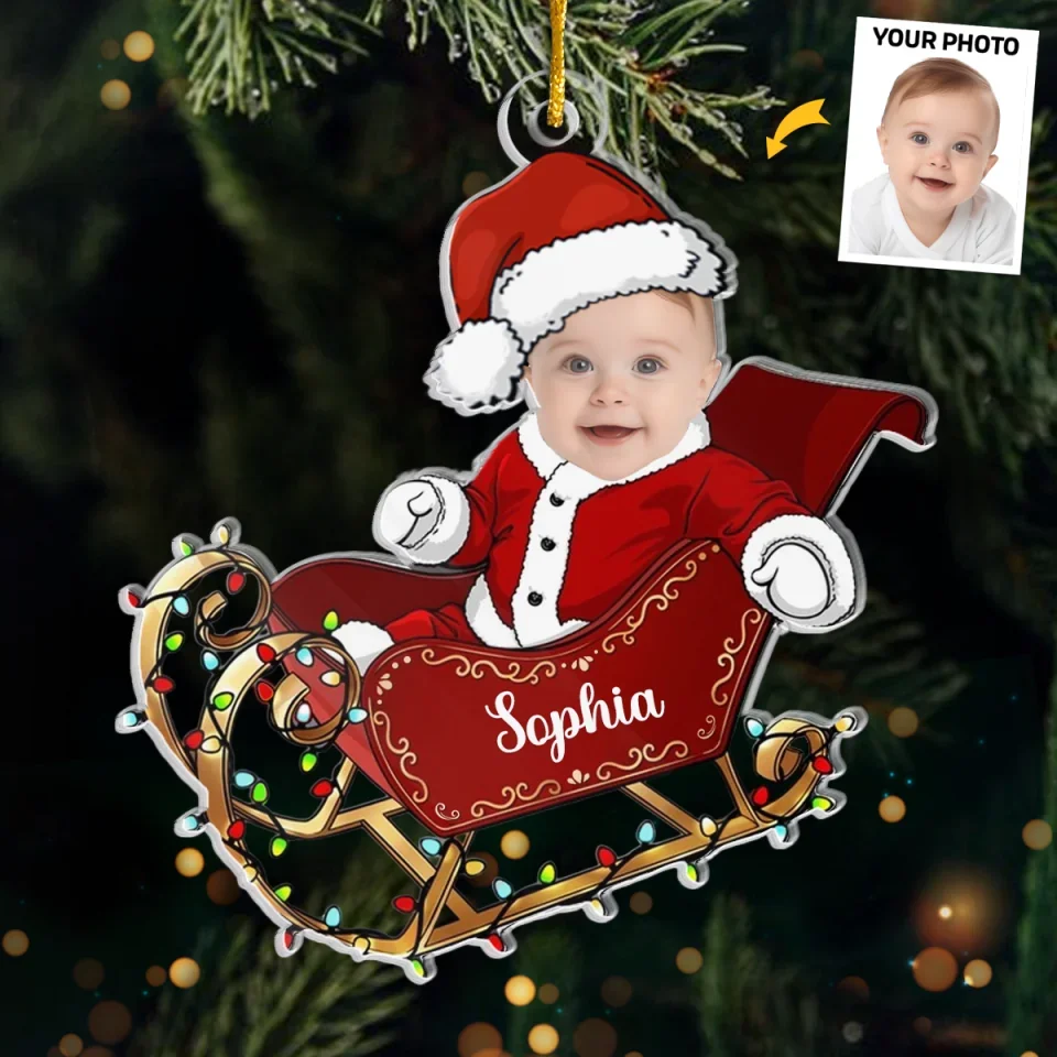 Custom Photo My Little Santa Is The Reason This Christmas Feels Extra Special - Family Personalized Custom Ornament - Acrylic Custom Shaped - Christmas Gift For Baby Kids, Newborn Baby