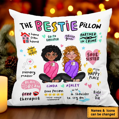 Personalized The Bestie Pillow My Happy Place