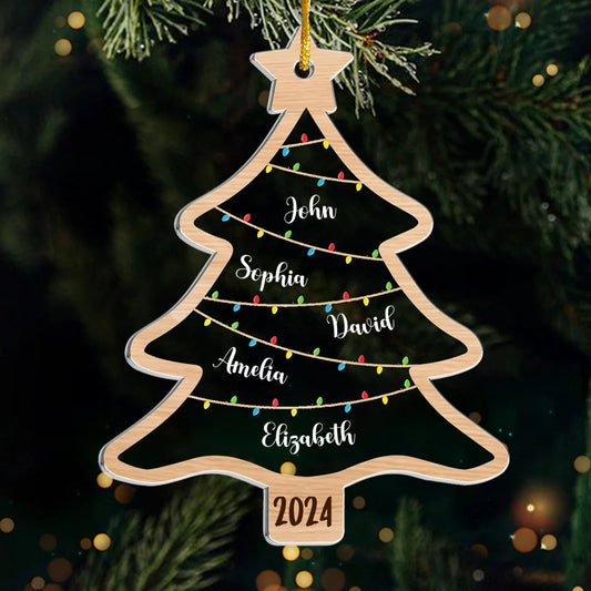 Wish You A Wonderful Christmas - Family Personalized Custom Ornament - Acrylic Custom Shaped - Christmas Gift For Family Members