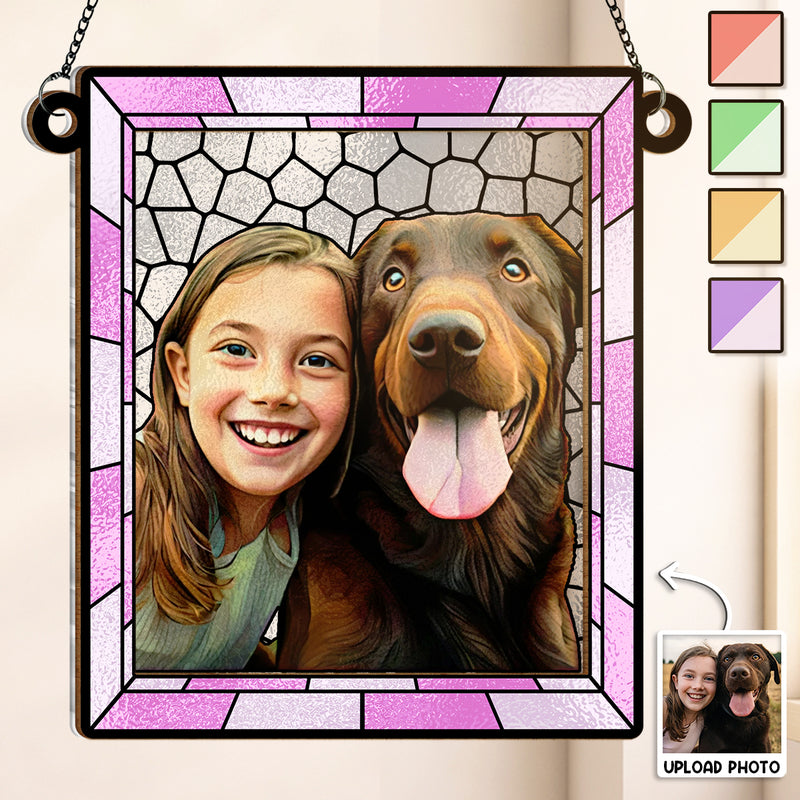 Custom Photo - Personalized Acrylic Window Suncatcher - Gift For Family, Couple, Pet Lovers