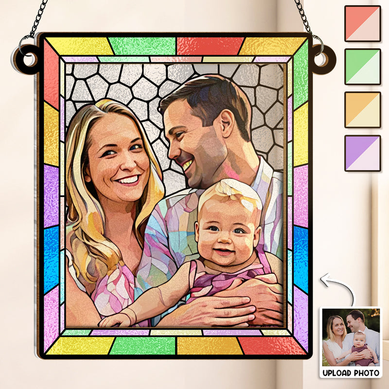 Custom Photo - Personalized Acrylic Window Suncatcher - Gift For Family, Couple, Pet Lovers