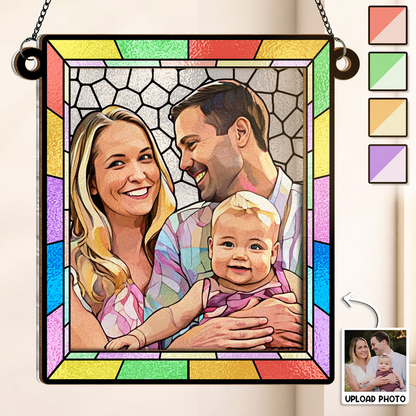 Custom Photo - Personalized Acrylic Window Suncatcher - Gift For Family, Couple, Pet Lovers