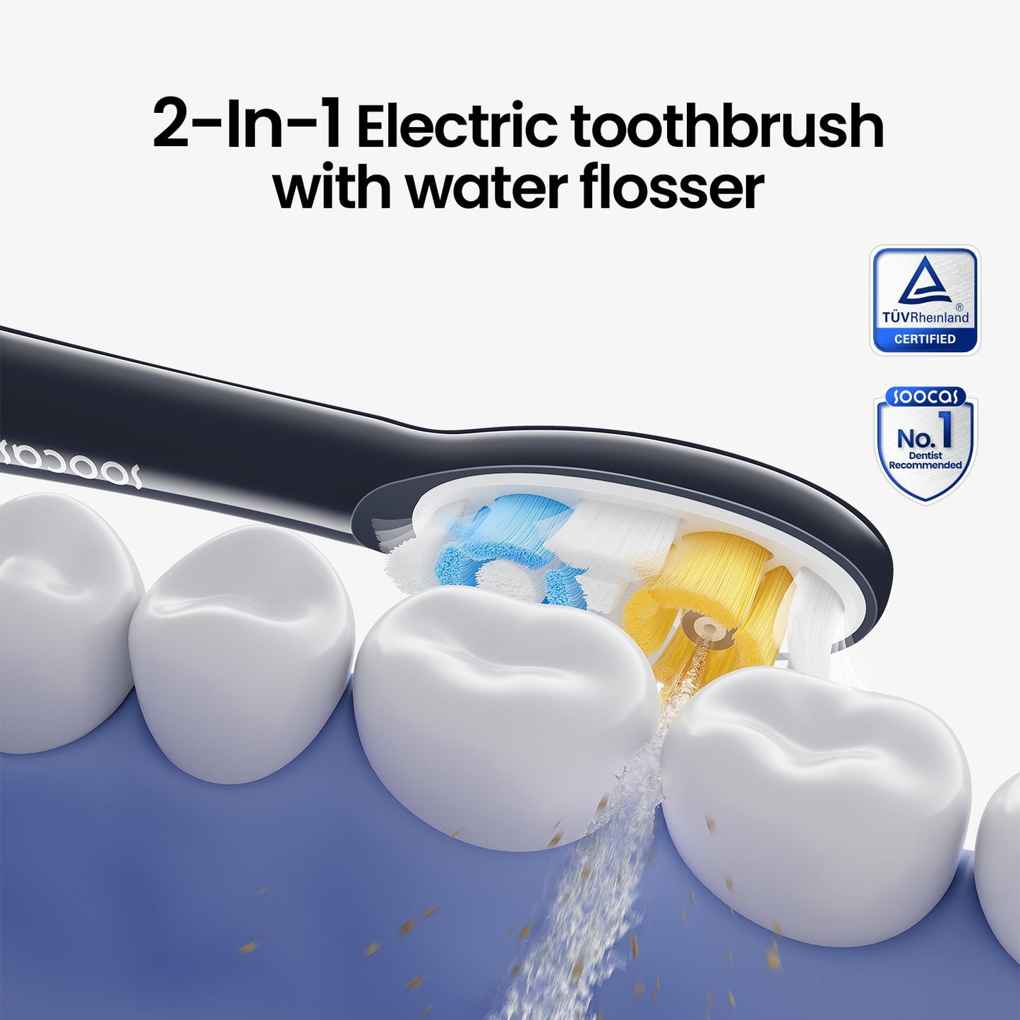 electric toothbrush with water flosser