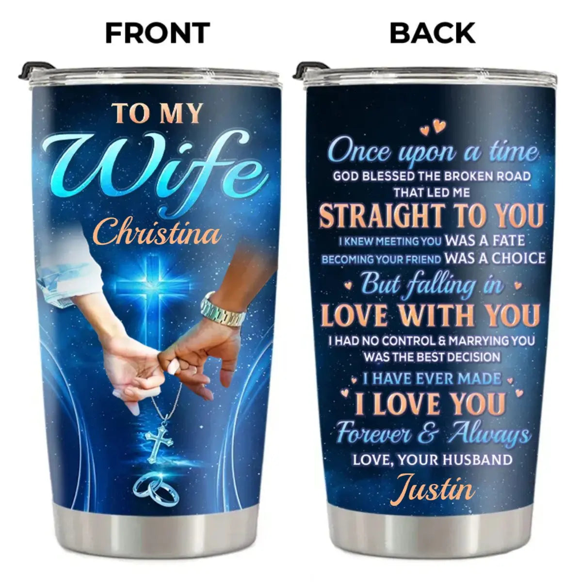 20oz Couple - Once Upon A Time - Personalized Tumbler (LH) Tumbler The Next Custom Gift