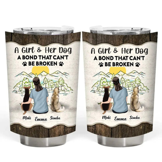 20oz Dog Lovers - A Bond That Can't Be Broken - Personalized Tumbler Tumbler The Next Custom Gift