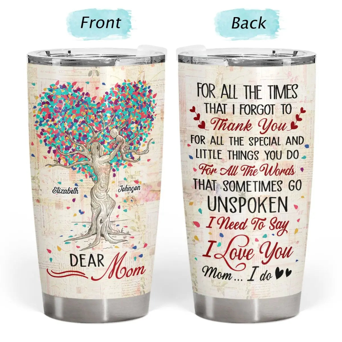 20oz Family - For All The Times That I Forgot To Thank You - Personalized Tumbler Tumbler The Next Custom Gift