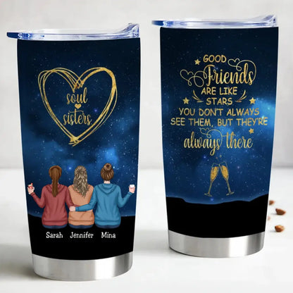 20oz Good Friends Are Like Stars- Personalized Tumbler Tumbler The Next Custom Gift