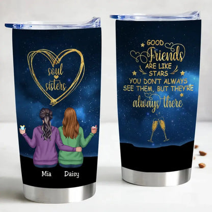 20oz Good Friends Are Like Stars- Personalized Tumbler Tumbler The Next Custom Gift