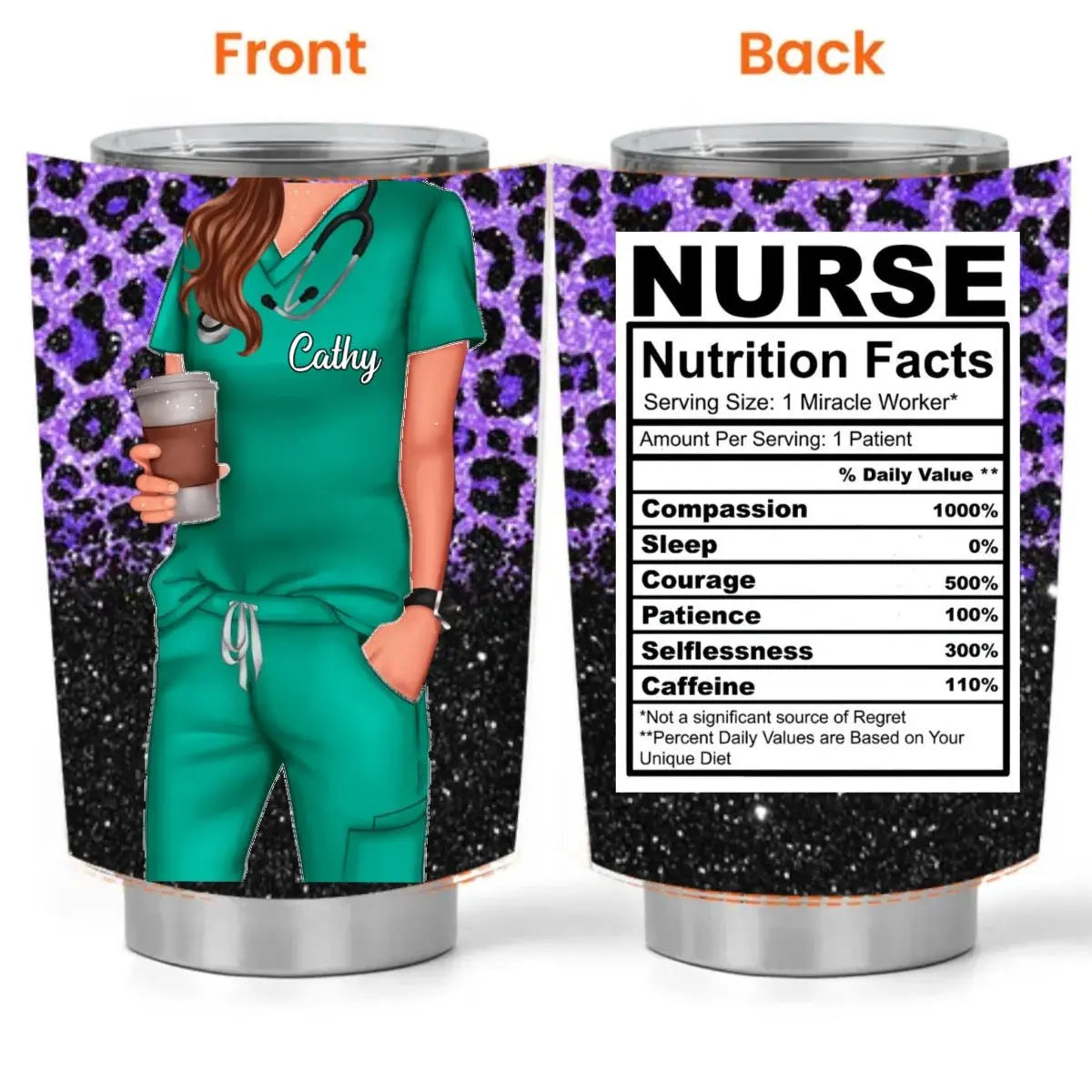 20oz Nurses - Nurse Life Nutrition Facts - Personalized Tumbler - The Next Custom Gift  Tumbler