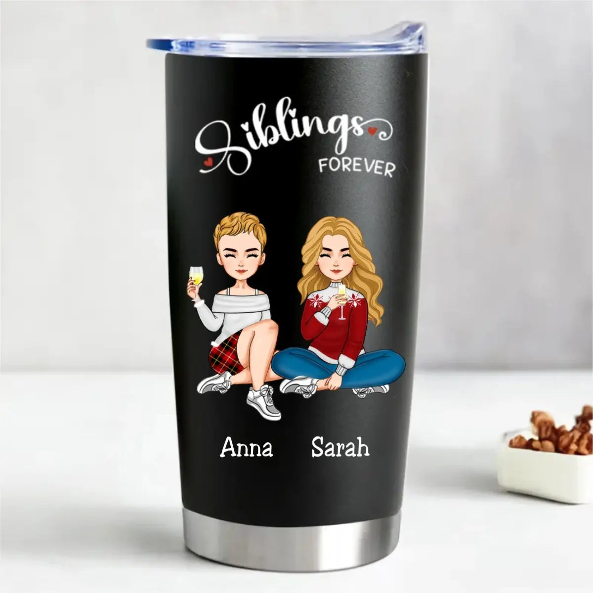 20oz Siblings Forever - Personalized Tumbler (II) Tumbler The Next Custom Gift