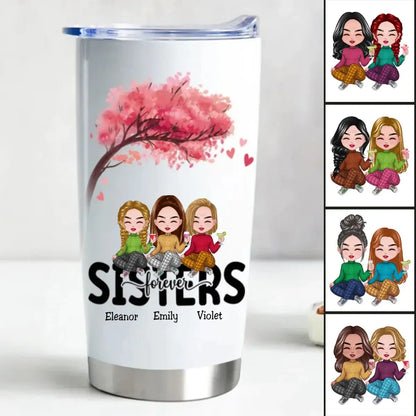 20oz Sisters Forever - Personalized Tumbler (TB) Tumbler The Next Custom Gift