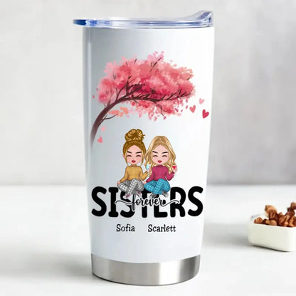 20oz Sisters Forever - Personalized Tumbler (TB) Tumbler The Next Custom Gift