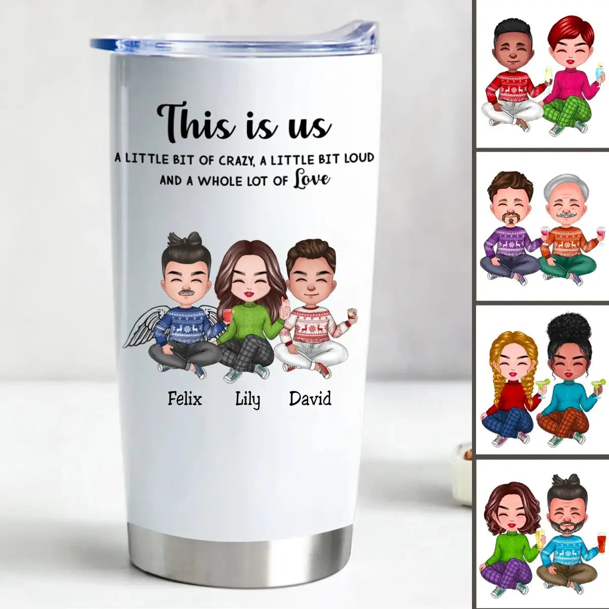 20oz This is Us, A Little Bit Of Crazy, A Little Bit Loud, And A Whole Lot Of Love  - Personalized Tumbler (LH) Tumbler The Next Custom Gift